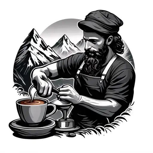 Representing Nepali Barista Brewing Coffee From Mountains