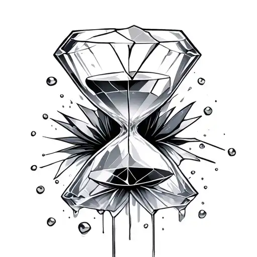 Broken Hourglass Leaking Diamonds