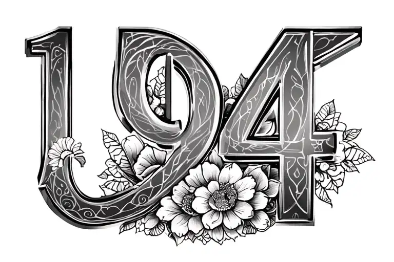 The Number 1994 With Lace Filling It In The Middle