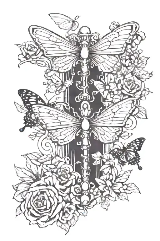 Rosary Wrapped With Butterflies Flying