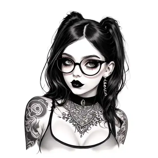 A Big Titty Goth Girl With Glasses