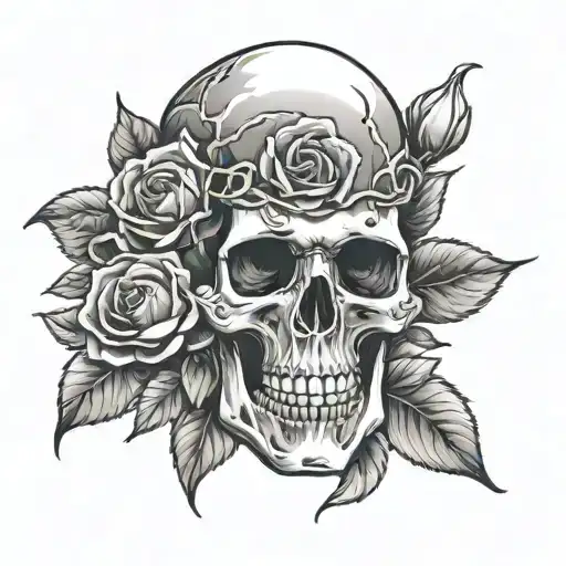 Skull And Roses Wrapped