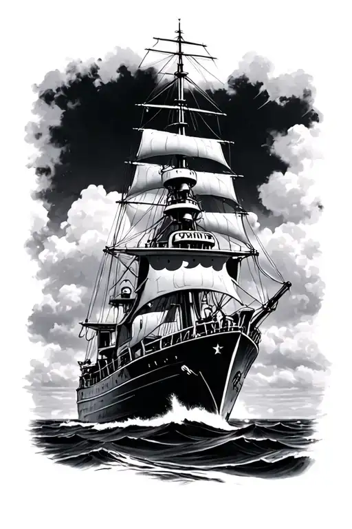 Australian Navy Ship Sailing