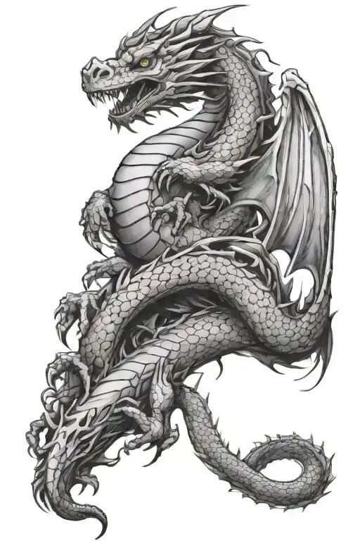 Newborn Baby Foot Print And Dragon Wrapped