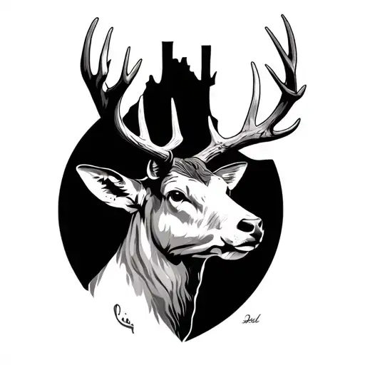 Tattoo For My Grandpa Who Passed With Elk And Deer Antler