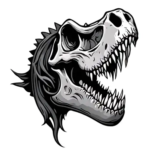Viking T Rex Skull Traditional Style