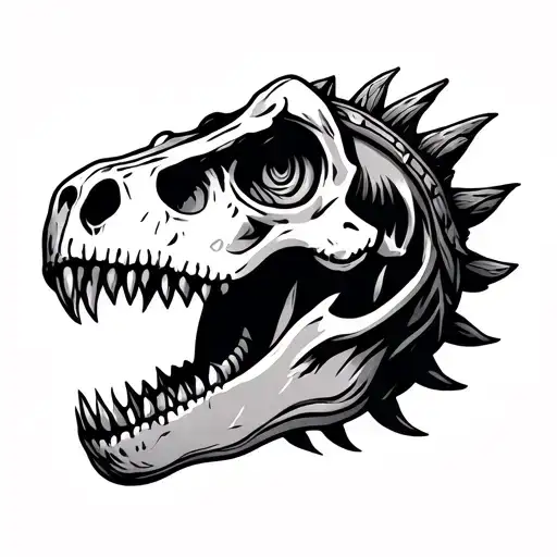 Viking Rune T Rex Skull