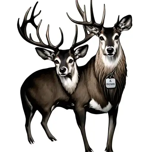 Deer With Dog Tag