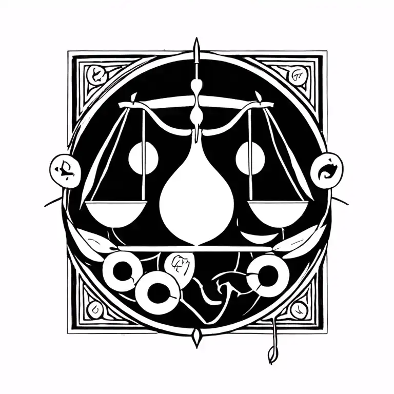 Libra Zodiac Sign Minimalist For Cover Up