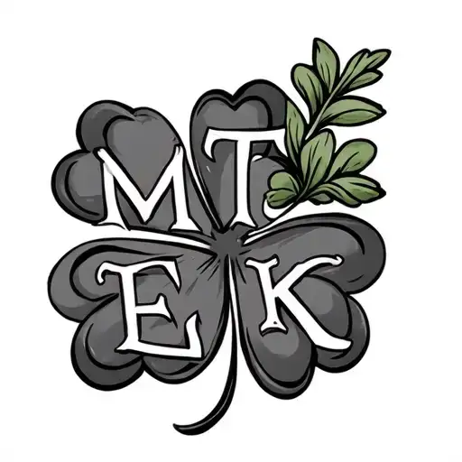 4 Leaf Clover With Letters M T E K