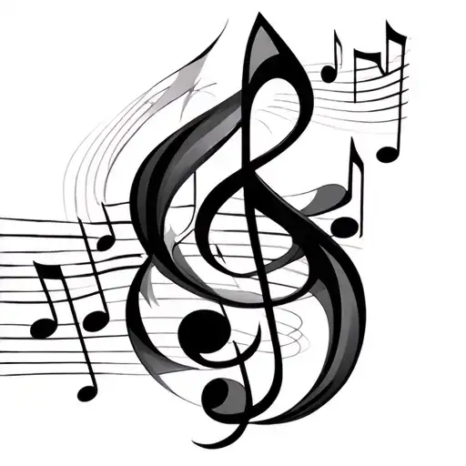 Geometric Music Note Intertwined