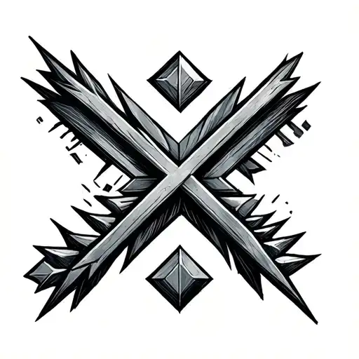 Geometric Arrow With Cross T