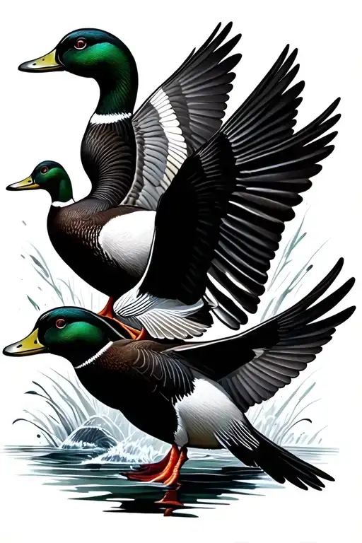 Male Ducks Flying