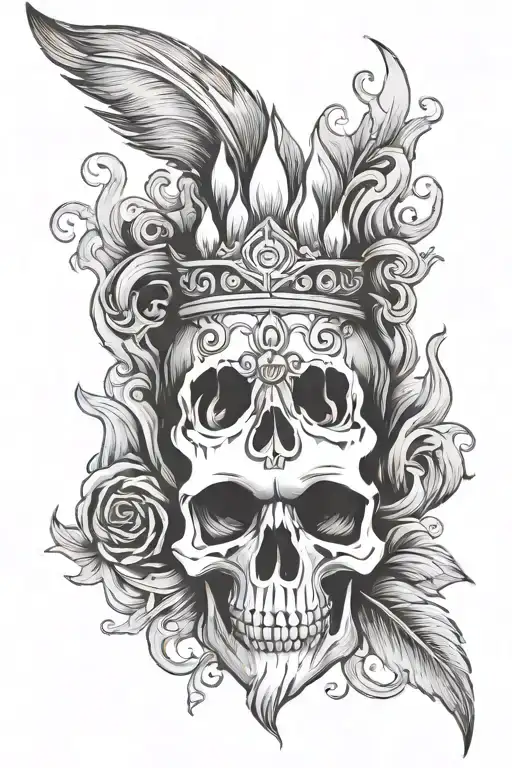 Fire And Smoke Coming From Candle In The Shape Of A Skull