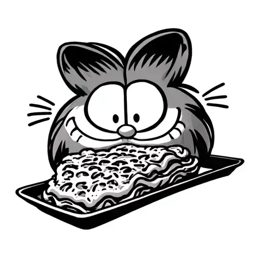 Garfield Serving Lasagna