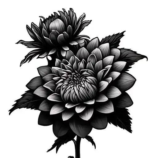 Dahlia Flower With Stem