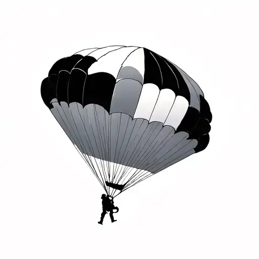 Minimalist Parachute Shadow Man Free Fall