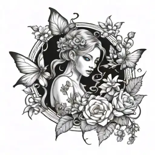 Fairy With Flowers Surrounding