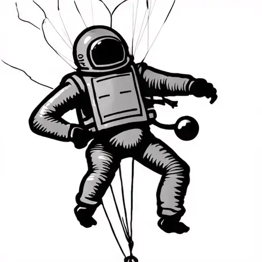 Minimalist Parachute Shadow Bonhomme Free Fall Stickman