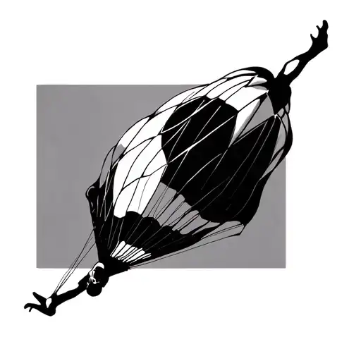 Minimalist Parachute Shadow Man Free Fall Man Stick
