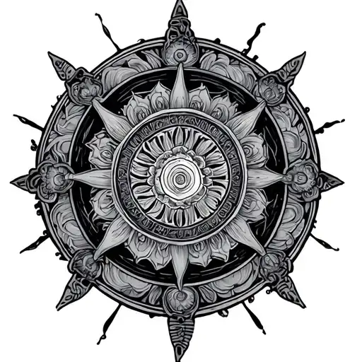 Dharma Wheel Surrounded