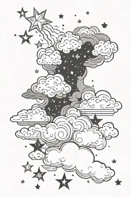 Stars Cloud Filled Sky