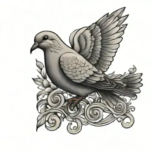 Mourning Dove With Scroll That Says Easterling