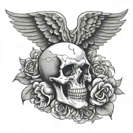 Skull With Simple Wings