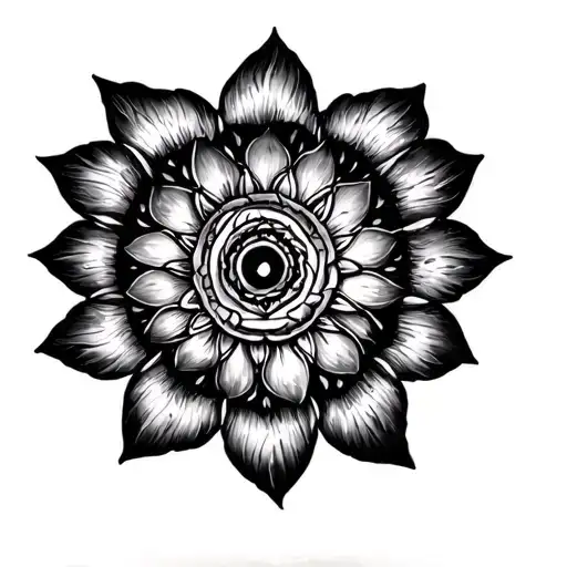 Lotus Mandala Incorporating Dharma Wheel