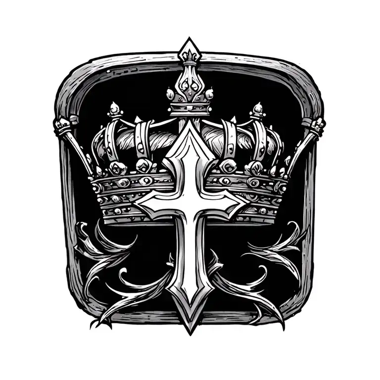 Coron Crown With Cross In The Middle On The Lower Wrist