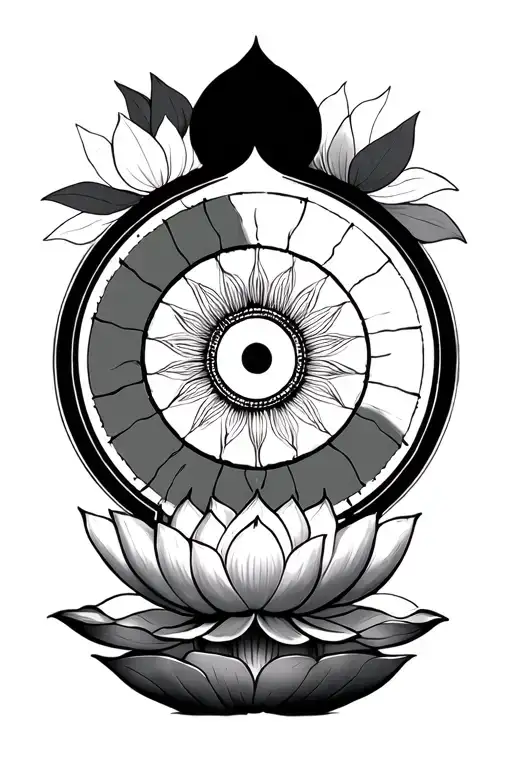 Lotus Incorporating Dharma Wheel