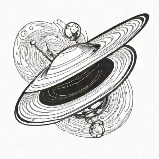Saturn Orbiting A Vinyl Record