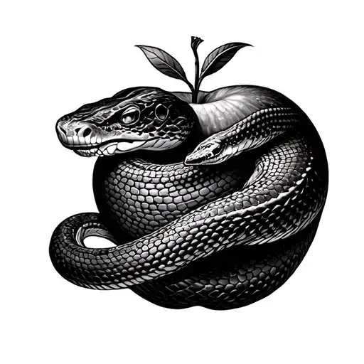 Snake And Apple Of Eden