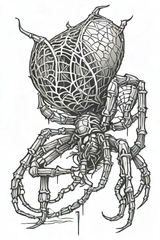 Spider Catching Prey Detailed