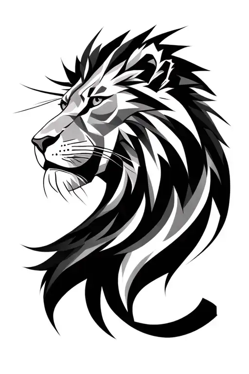Geometric Lion Head