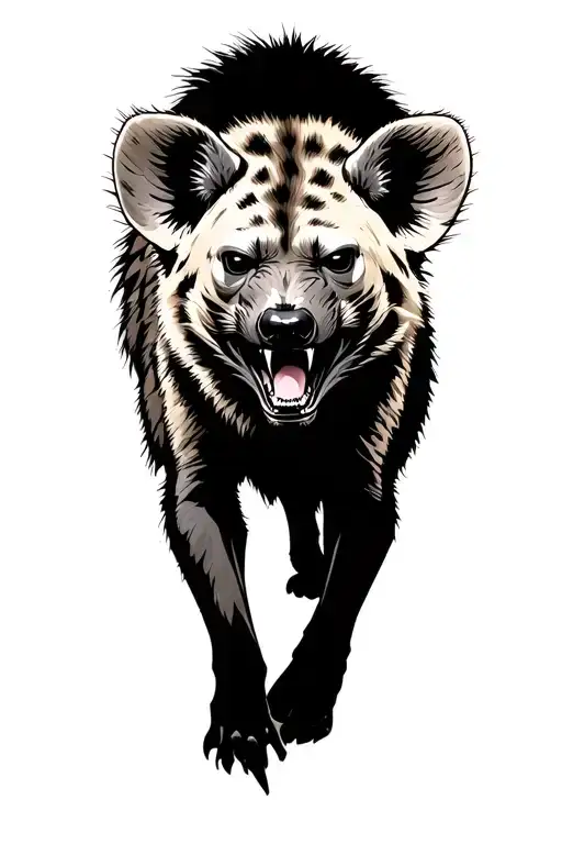 Hyena Growl Aggressive Defending Powerful