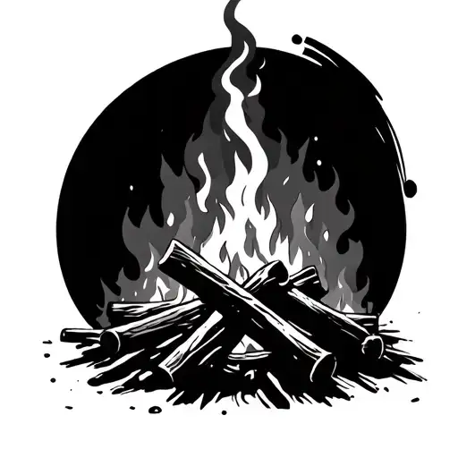 American Traditional Tattoo Of An Accurate Bonfire From Dark Souls 1 The Video Game
