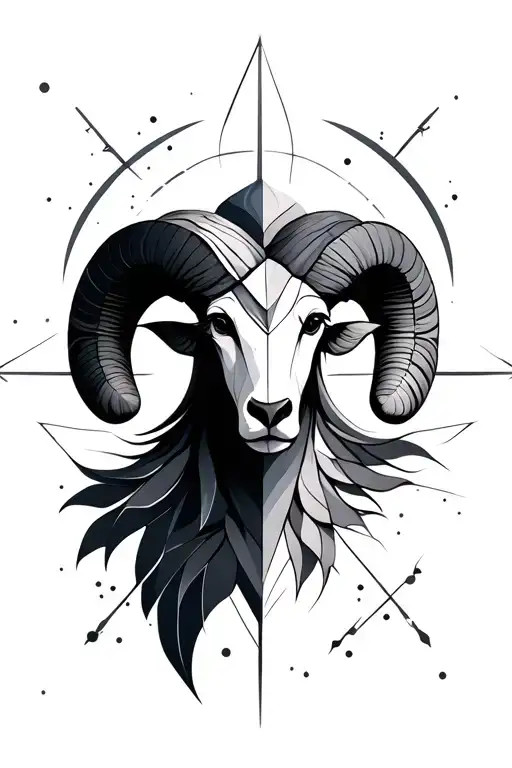 Geometric And Aries Zodiac Symbol
