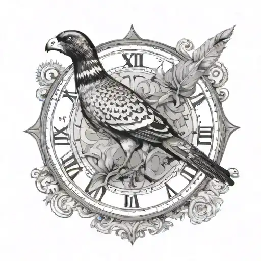 Clock Face With Pheasant And English Pointer