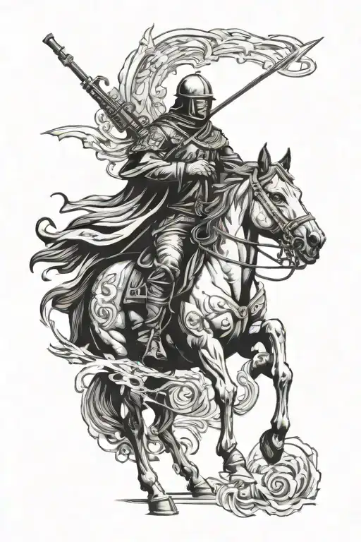 Fourth Horseman Of The Apocalypse Holding A Rifle