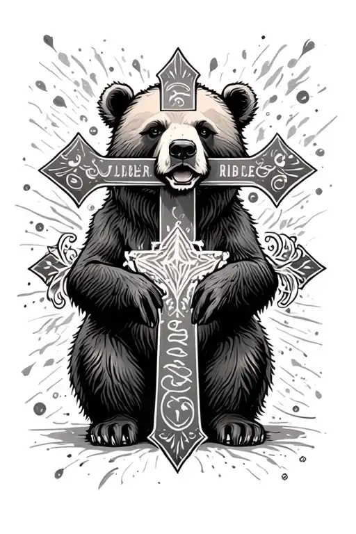 Cross With Bibble Verse With A Bear