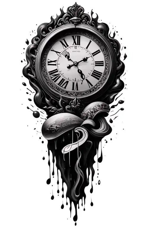 Clock Melting With Music And Travel