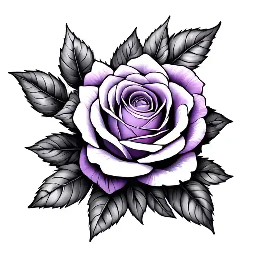 Rose And Violet Flower Intertwined