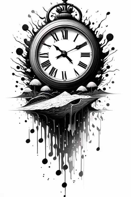 Clock Melting With Music And Travel Destinations