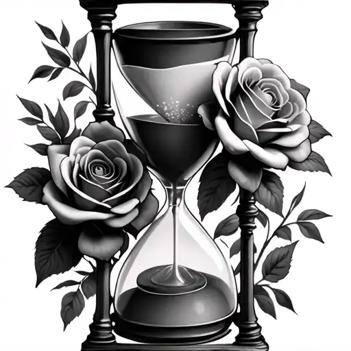 Hourglass Wrapped With Roses