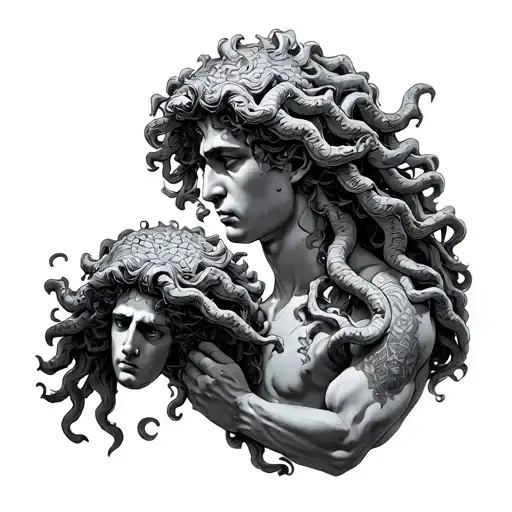 Perseus Holding Medusa Head