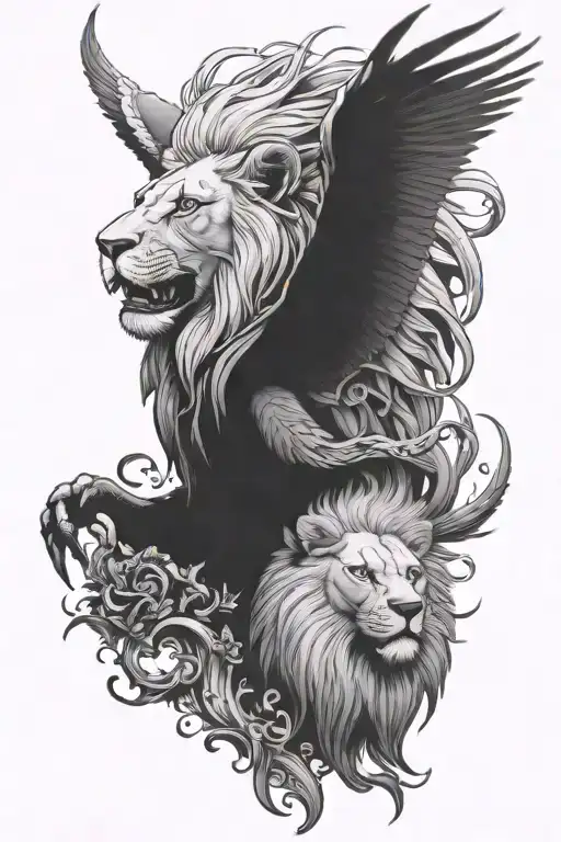 White Lion And Eagle