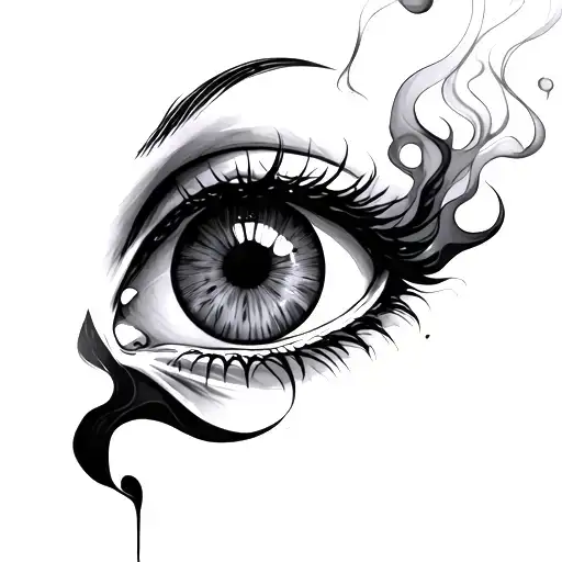 Eye With Smoke And Skull