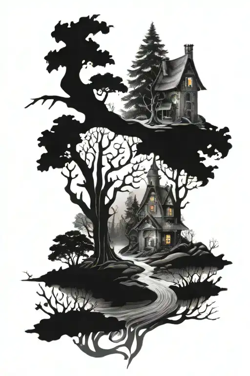 Spooky Enchanted Forest Scene