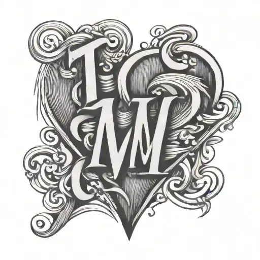 A Heart Made Out Of The Letters T And M